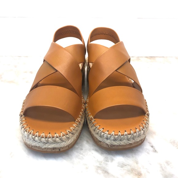 Cole Haan Cloud Vero Tan Espadrille Leather SlingBack Wedge Sandal -New - Picture 7 of 12